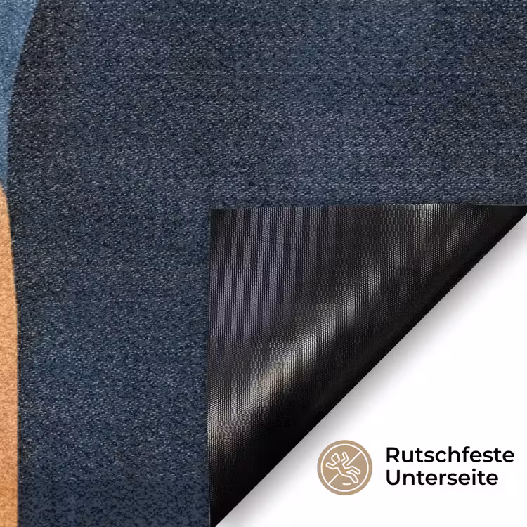 Abstract - Vormen - Donkerblauw Deurmat klein -antislip_DE