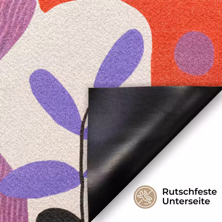 Abstract - Vormen - Kleuren - Stippen Deurmat klein -antislip_DE