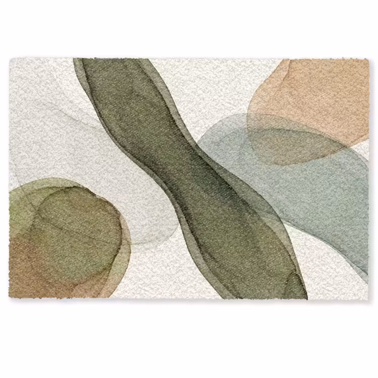 Abstract - Vormen - Modern - Kunst - Groen - Bruin Deurmat klein -zkaufland3d