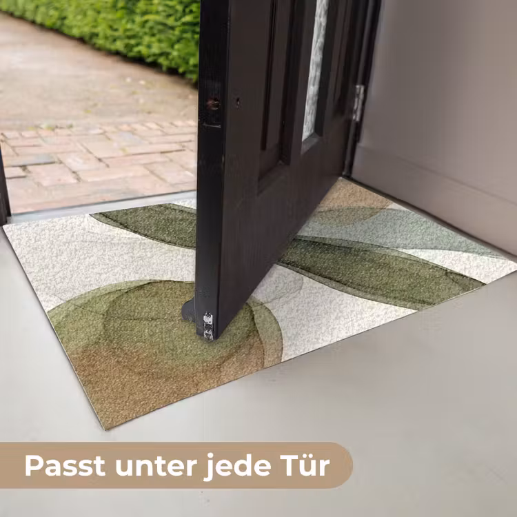 Abstract - Vormen - Modern - Kunst - Groen - Bruin Deurmat klein -USP_DE