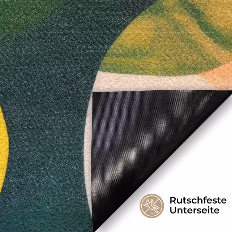 Abstract - Geel - Roze - Groen Deurmat klein -antislip_DE