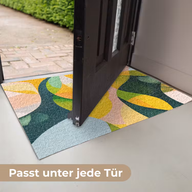 Abstract - Geel - Roze - Groen Deurmat klein -USP_DE