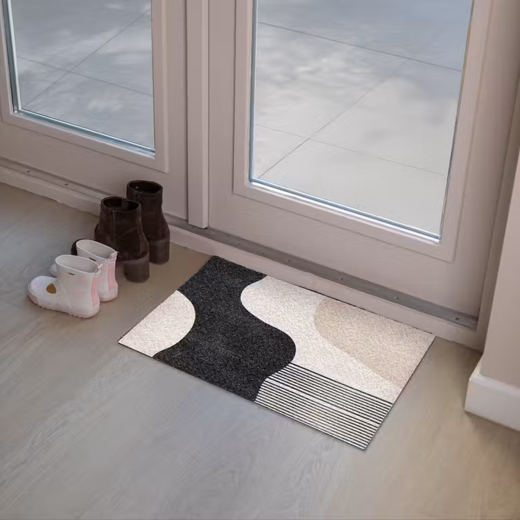 Abstract - Japandi - Beige - Modern Deurmat klein -sfeer3