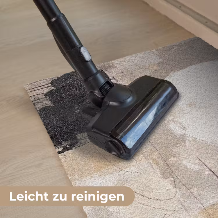 Abstract - Cirkel - Modern - Beige - Zwart - Minimalistisch Deurmat klein -reinigen_DE