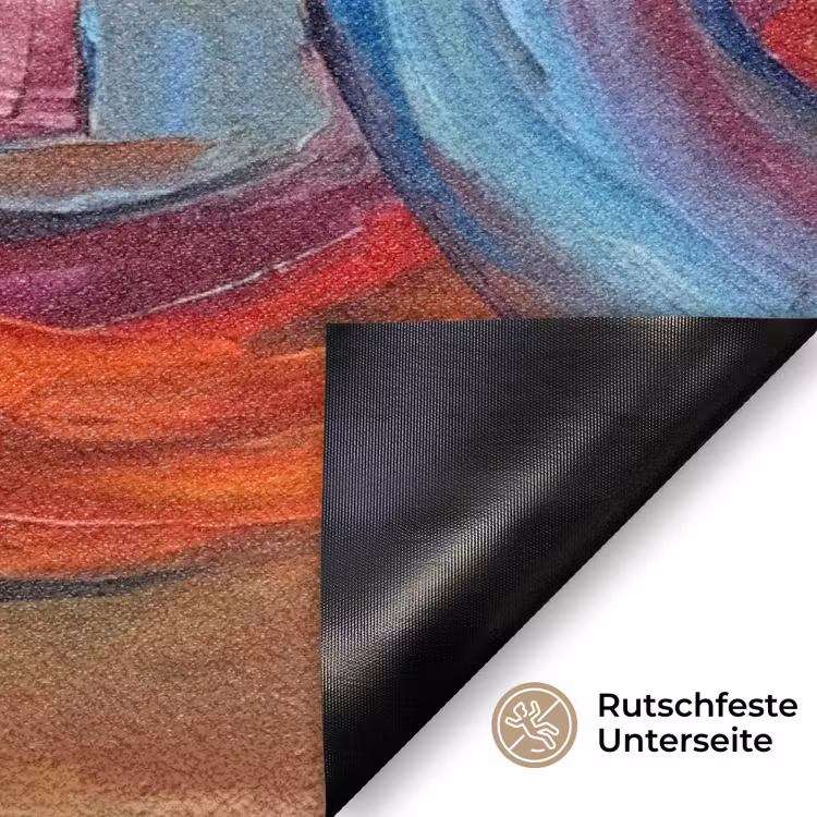 Abstract - Cirkels - Schilderij - Kleurrijk - Dynamisch Deurmat klein -antislip_DE