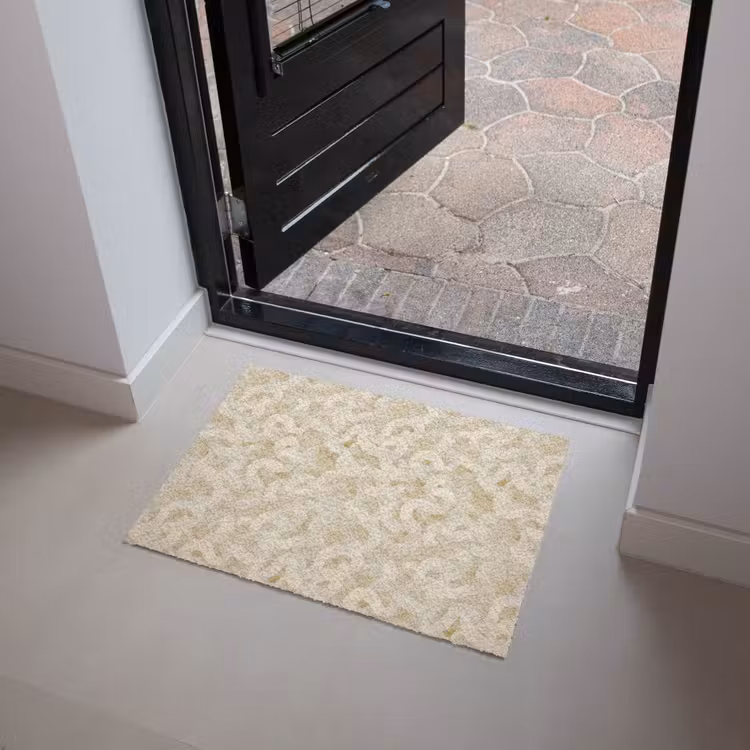 Abstract - Lijnen - Beige Deurmat klein 898 -sfeer5