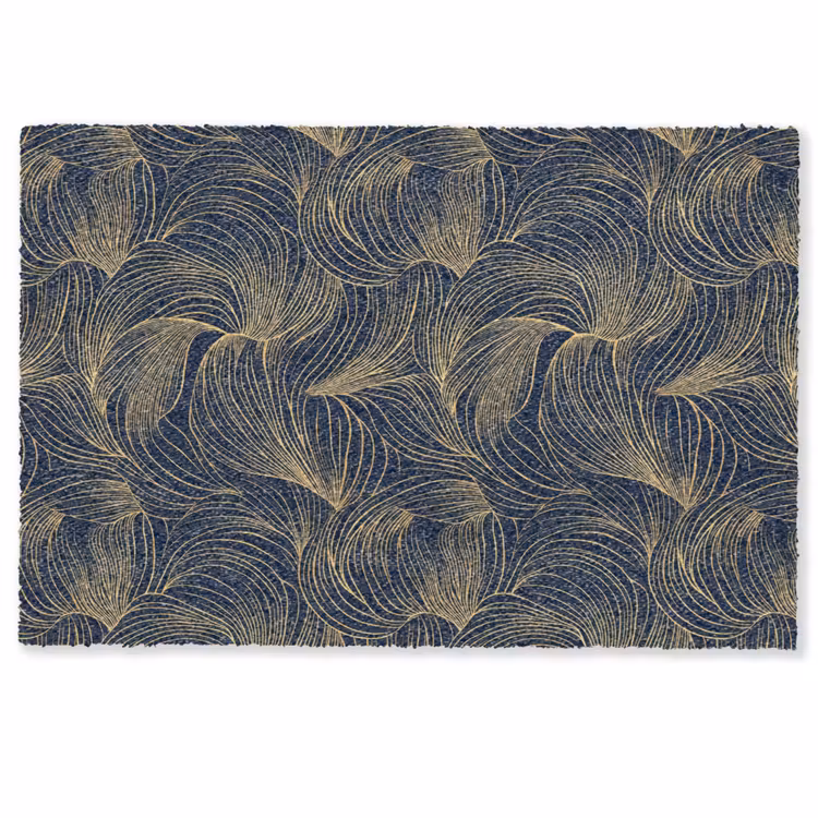 Abstract - Lijnen - Blauw - Goud Deurmat klein 898 -zkaufland3d