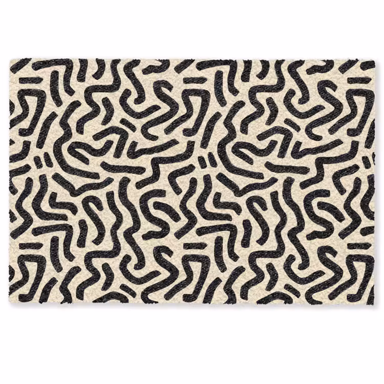 Abstract - Lijnen - Zwart Deurmat klein 898 -zkaufland3d