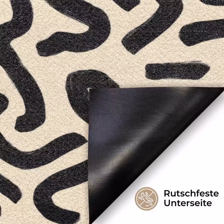 Abstract - Lijnen - Zwart Deurmat klein 898 -antislip_DE