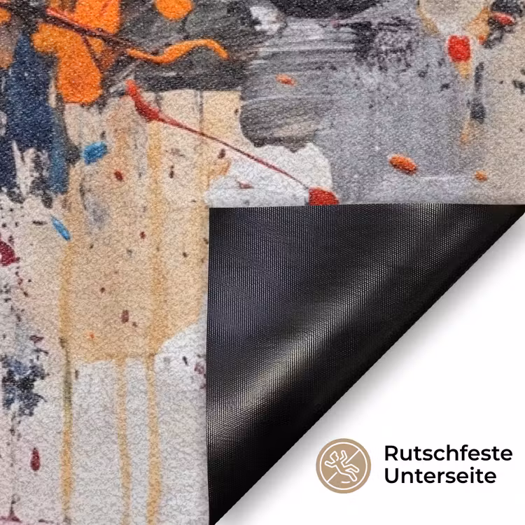 Abstract - Schilderij - Kleurrijk - Dynamisch Deurmat klein -antislip_DE