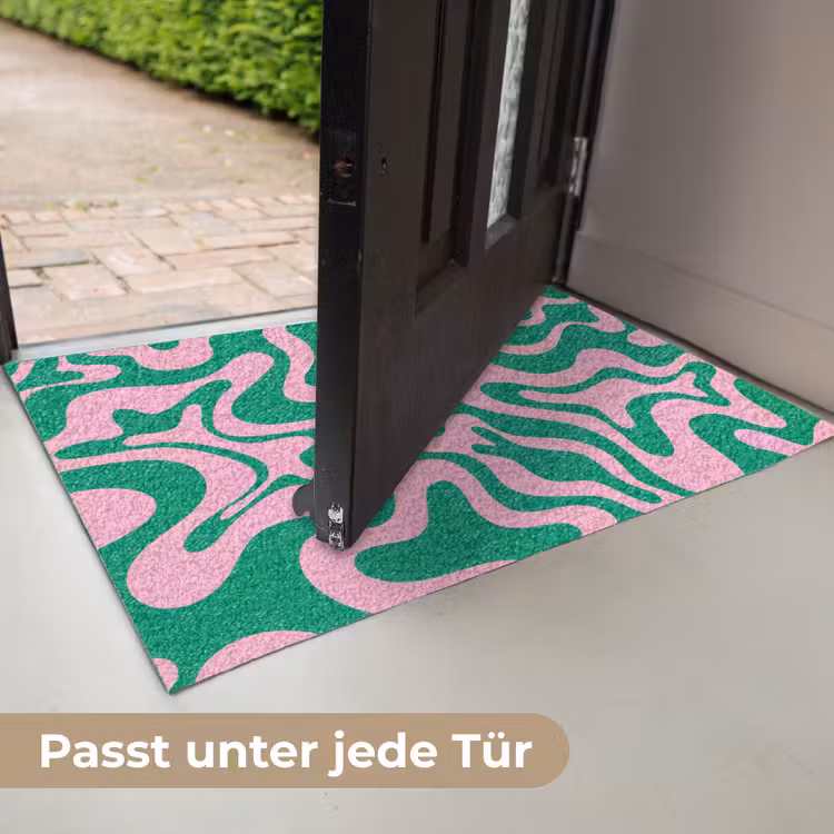 Abstract - Patroon - Groen - Roze - Kleurrijk Deurmat klein -USP_DE