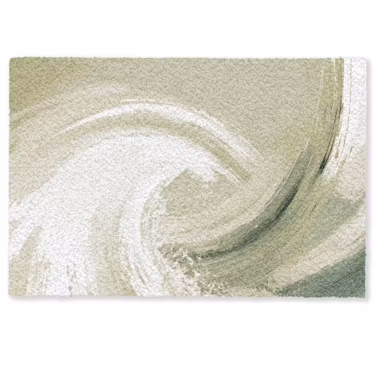 Abstract - Penseelstreken - Golven - Groen Deurmat klein -zkaufland3d