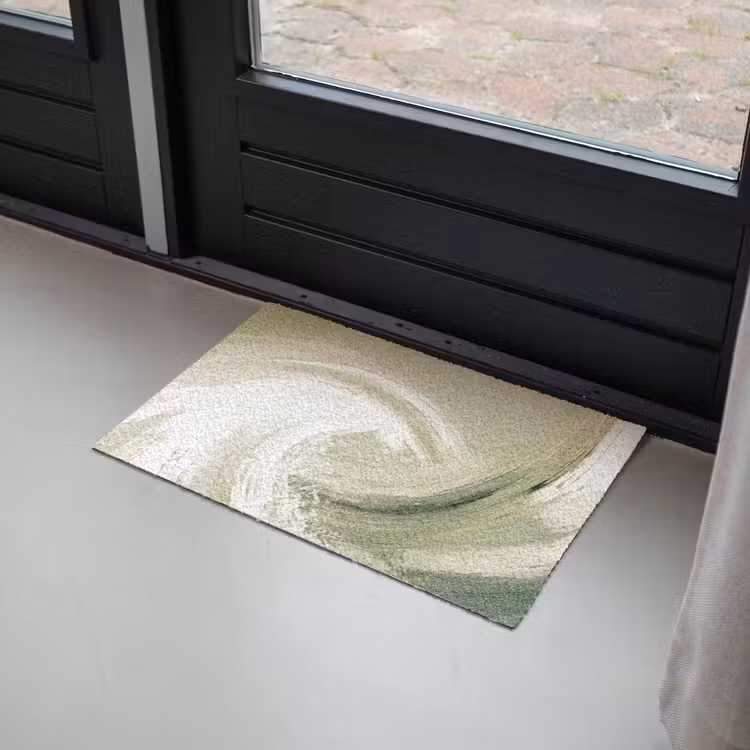 Abstract - Penseelstreken - Golven - Groen Deurmat klein -sfeer2