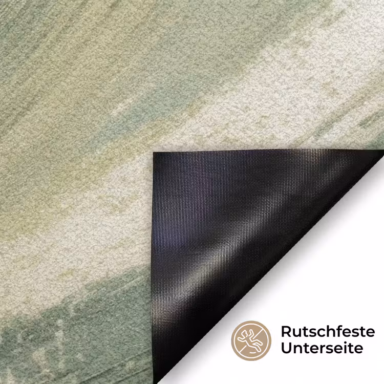 Abstract - Penseelstreken - Golven - Groen Deurmat klein -antislip_DE