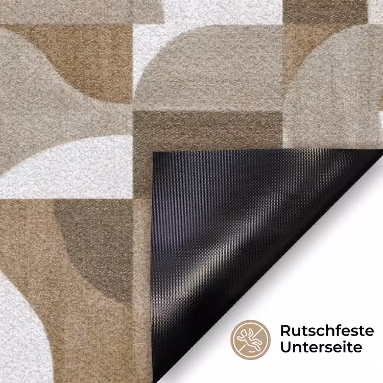 Abstract - Retro - Bruin Deurmat klein 898 -antislip_DE