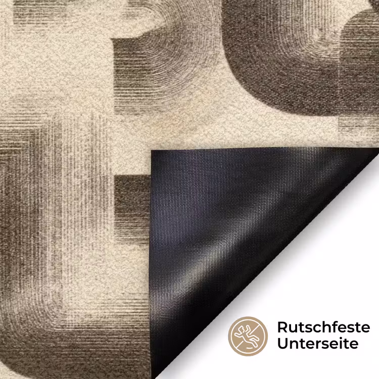 Abstract - Retro - Zwart Deurmat klein 898 -antislip_DE