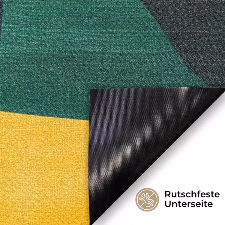 Abstract - Roze - Lappen - Vormen - Geel Deurmat klein -antislip_DE