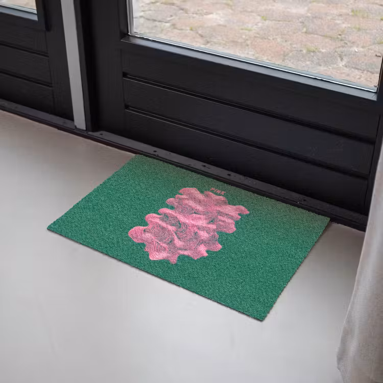 Abstract - Pink - Lijnen - Groen Deurmat klein -sfeer2