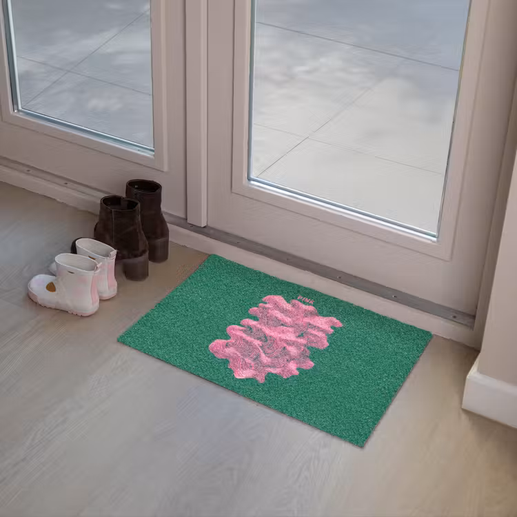 Abstract - Pink - Lijnen - Groen Deurmat klein -sfeer3