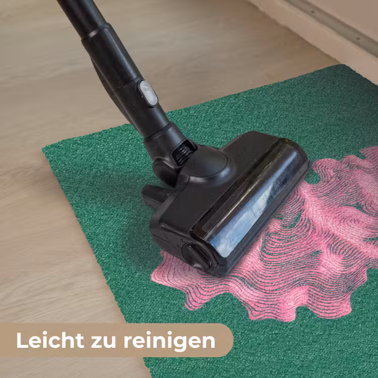 Abstract - Pink - Lijnen - Groen Deurmat klein -reinigen_DE