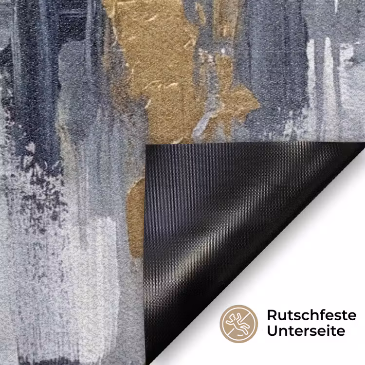 Abstract - Structuur - Goud - Grijs - Modern Deurmat klein -antislip_DE