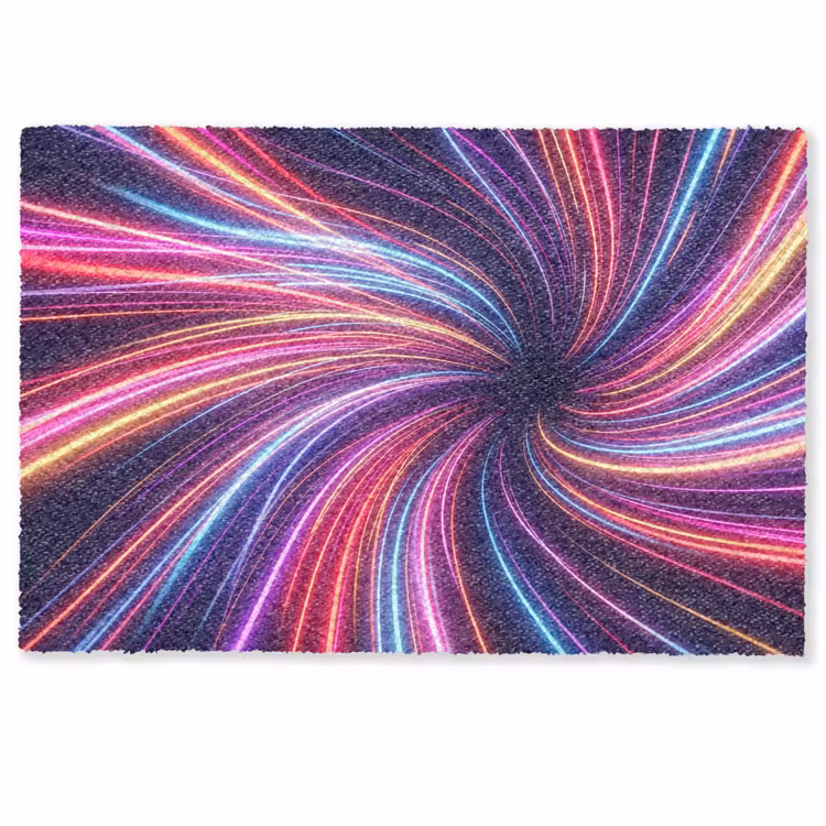 Abstract - Swirl - Futuristic - Neon Deurmat klein -zkaufland3d