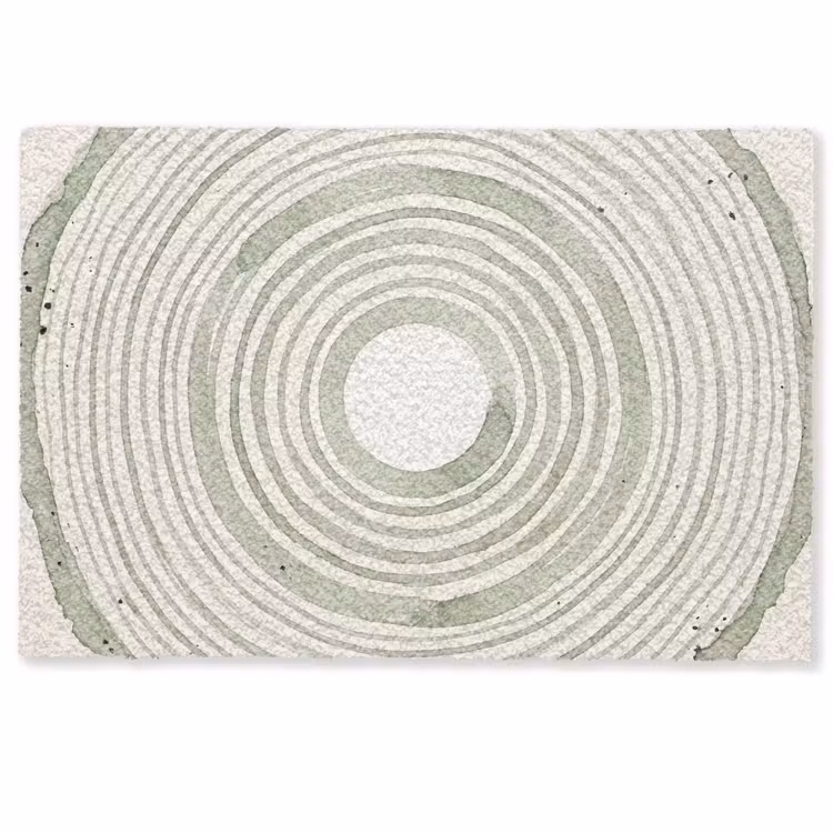 Abstractie - Cirkels - Waterverf - Groen - Modern Deurmat klein -zkaufland3d