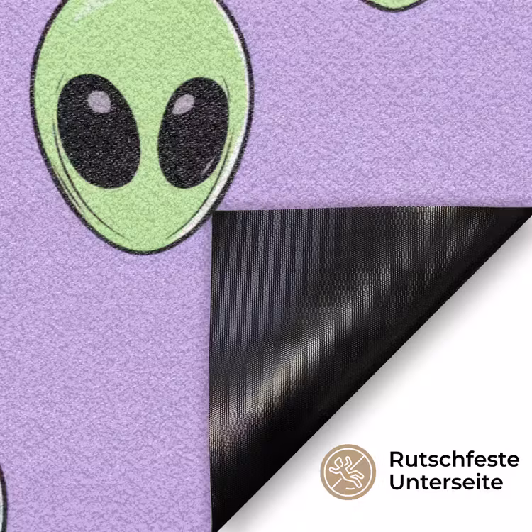 Alien - Retro - Lila Deurmat klein 898 -antislip_DE