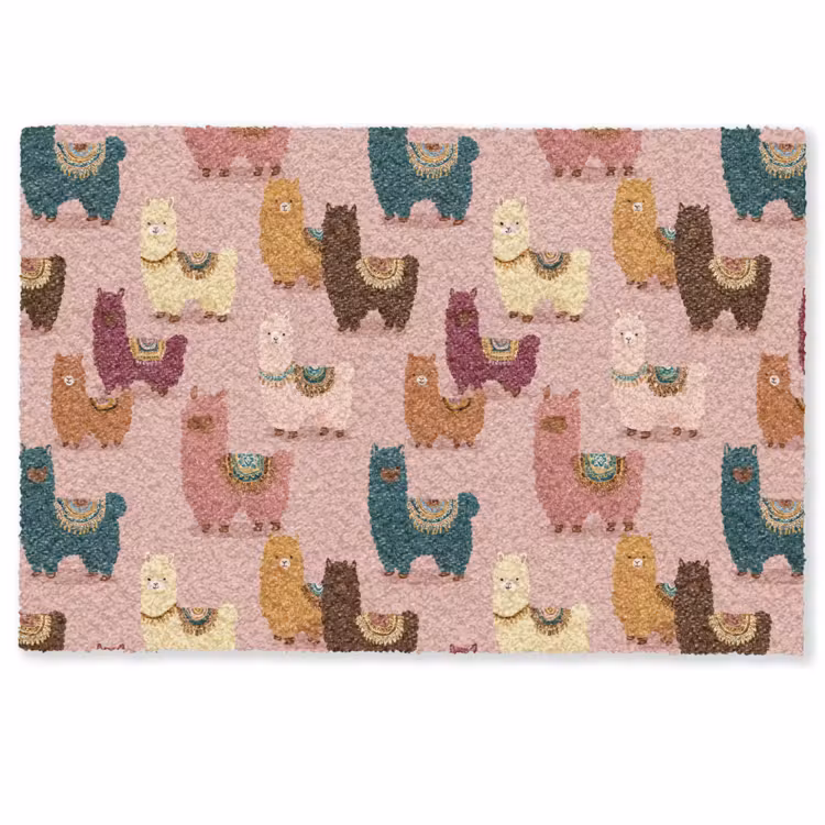 Alpaca's - Patroon - Kleurrijk Deurmat klein 898 -zkaufland3d