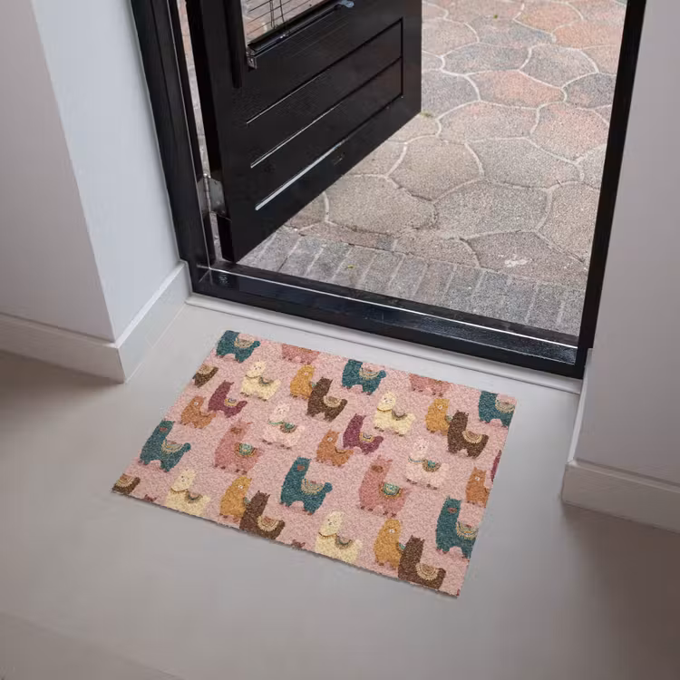 Alpaca's - Patroon - Kleurrijk Deurmat klein 898 -sfeer5