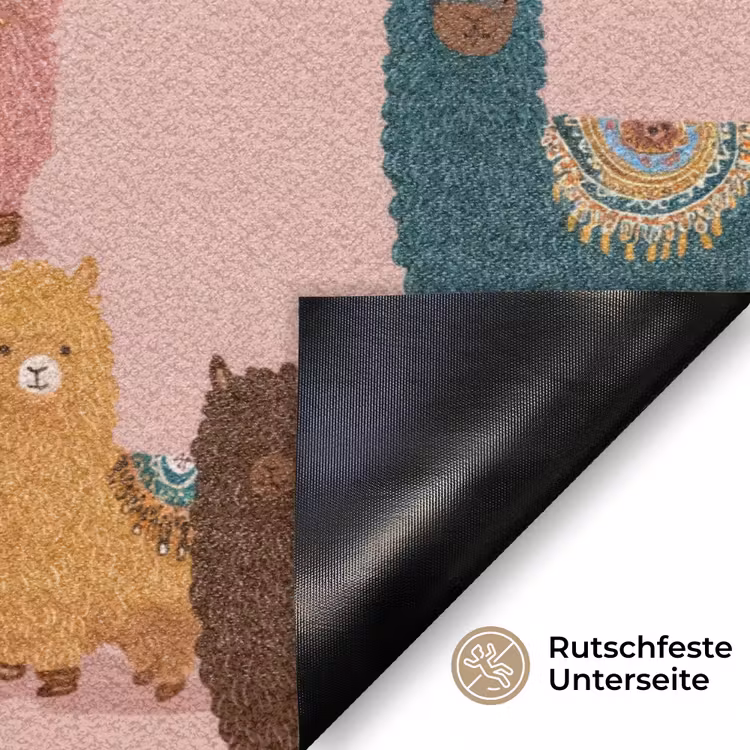 Alpaca's - Patroon - Kleurrijk Deurmat klein 898 -antislip_DE