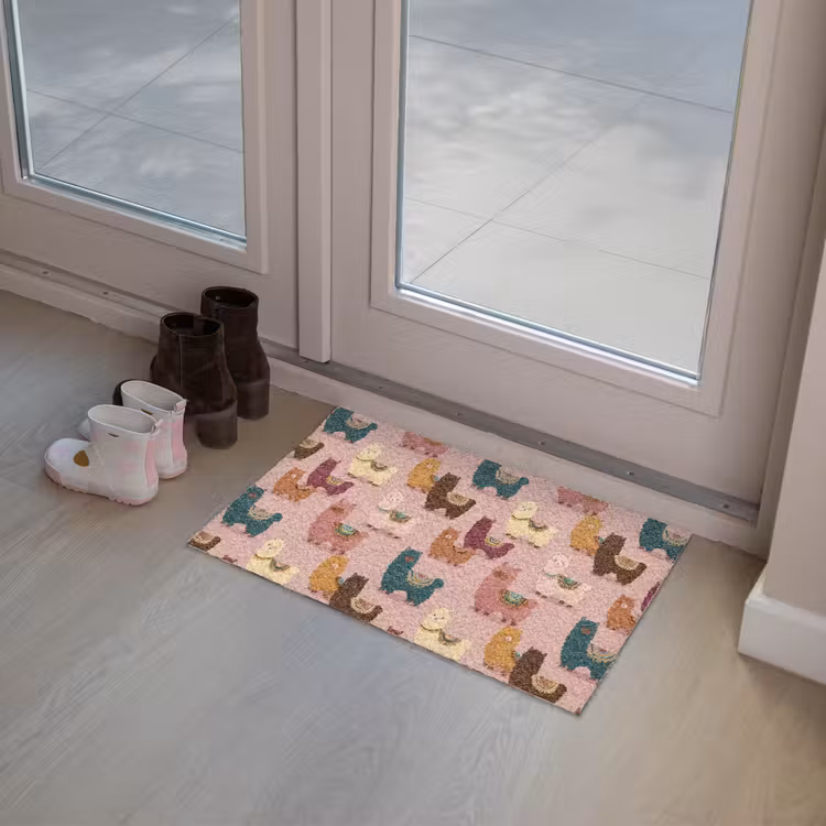 Alpaca's - Patroon - Kleurrijk Deurmat klein 898 -sfeer3