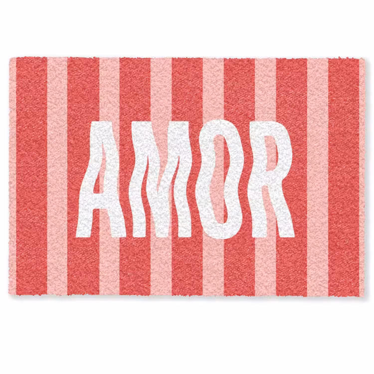 Amor - Strepen - Rood - Roze Deurmat klein -zkaufland3d