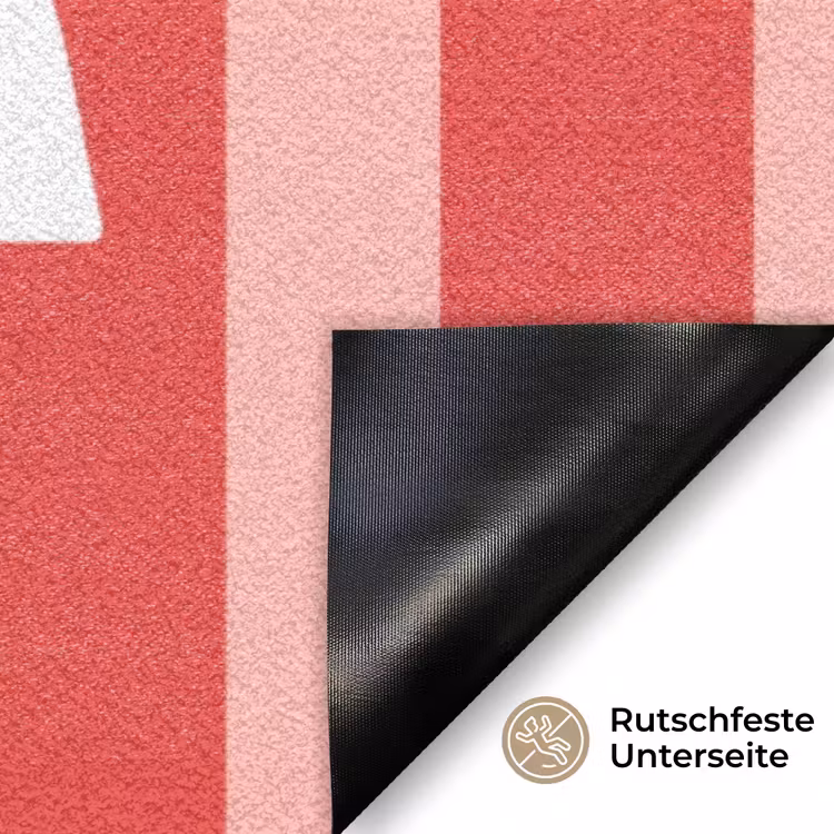 Amor - Strepen - Rood - Roze Deurmat klein -antislip_DE