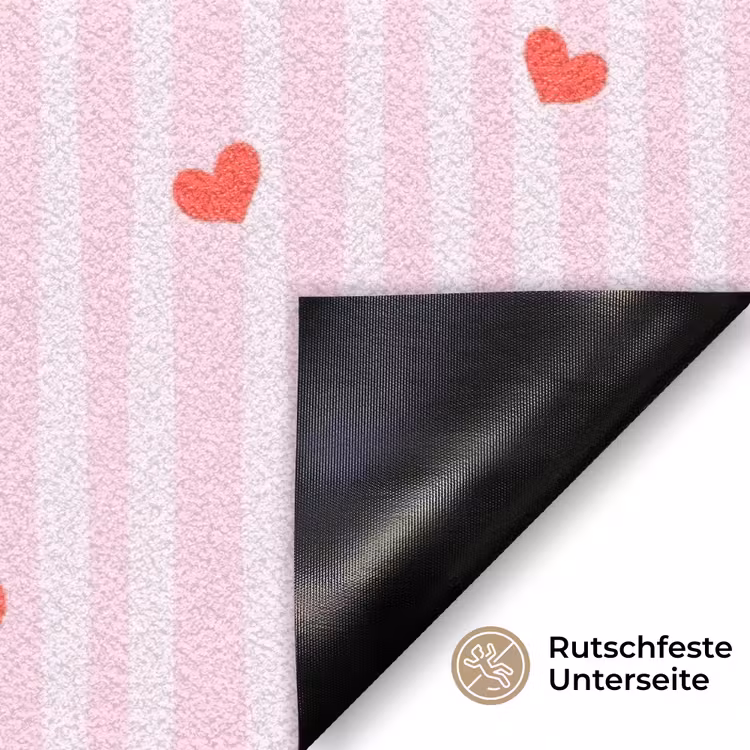 Amore vita sole - Roze - Hartjes Deurmat klein -antislip_DE