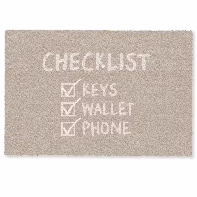 Quote - Checklist - Beige Deurmat klein -zkaufland3d