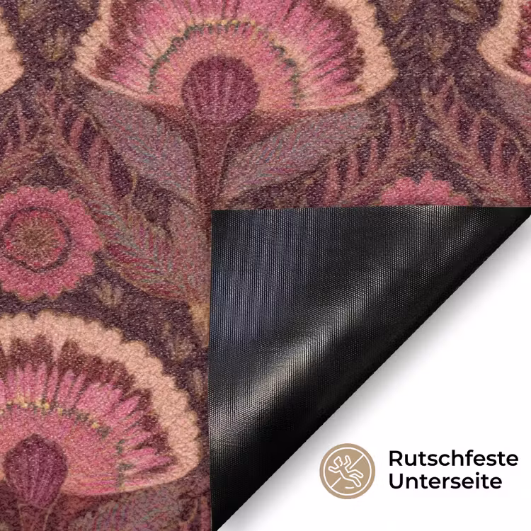 Antiek - Bloemen - Kleurrijk Deurmat klein 898 -antislip_DE