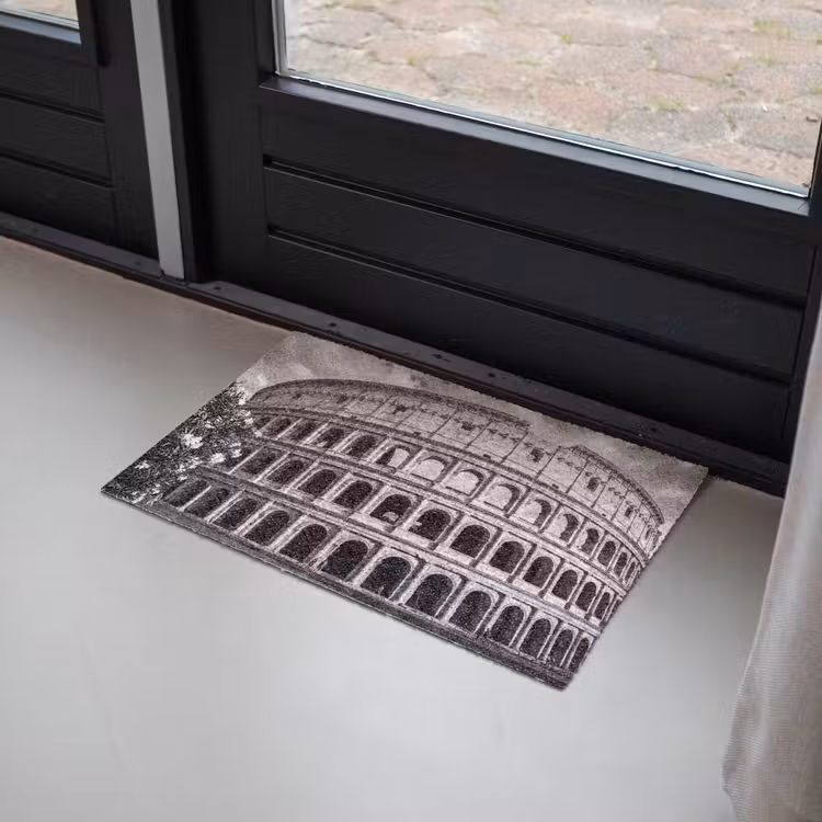Fußmatte - Architektur – Kolosseum – Rom – Historisch – Schwarz-Weiß - Architectuur - Colosseum - Rome - Historisch - Zwart-wit Deurmat klein