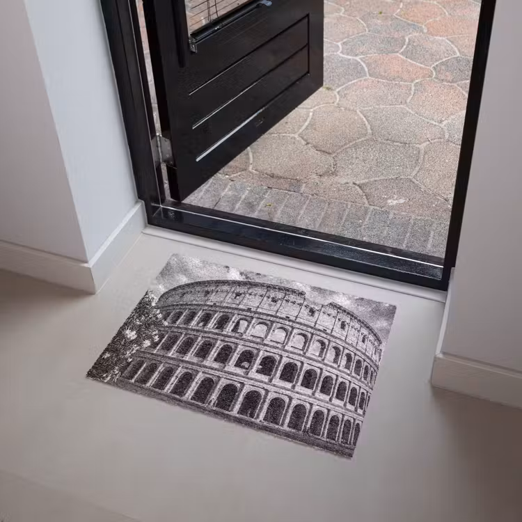 Fußmatte - Architektur – Kolosseum – Rom – Historisch – Schwarz-Weiß - Architectuur - Colosseum - Rome - Historisch - Zwart-wit Deurmat klein