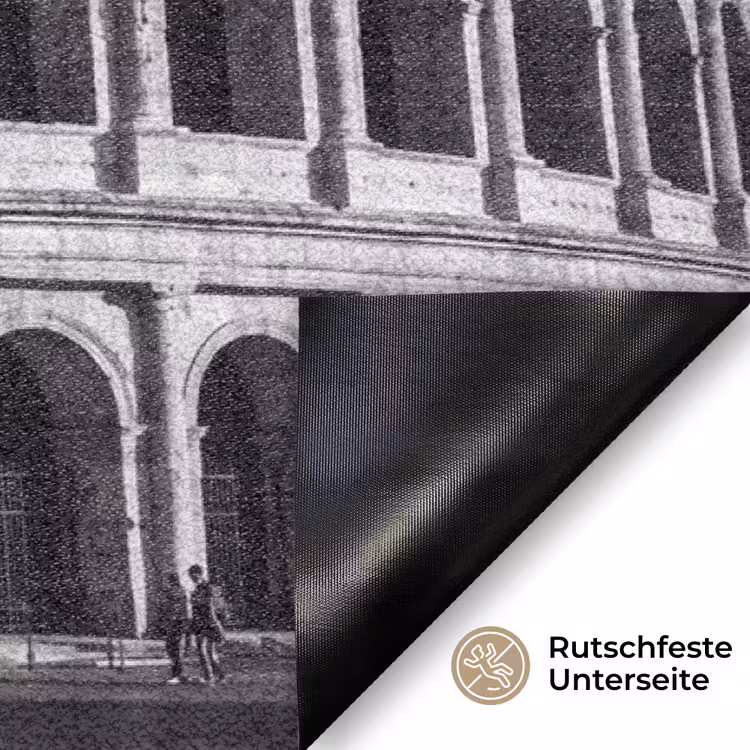 Fußmatte - Architektur – Kolosseum – Rom – Historisch – Schwarz-Weiß - Architectuur - Colosseum - Rome - Historisch - Zwart-wit Deurmat klein