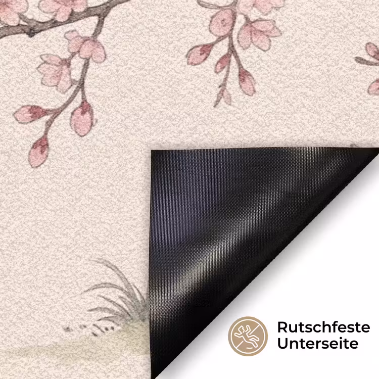 Aziatisch - Kraanvogel - Beige Deurmat klein -antislip_DE