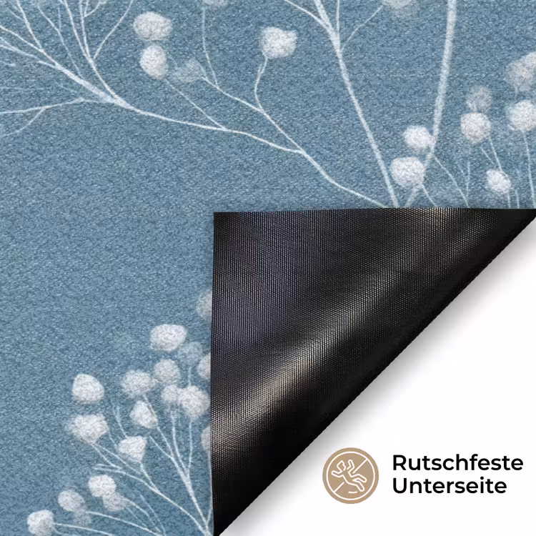 Takken - Bessen - Patroon - Lichtblauw Deurmat klein 898 -antislip_DE