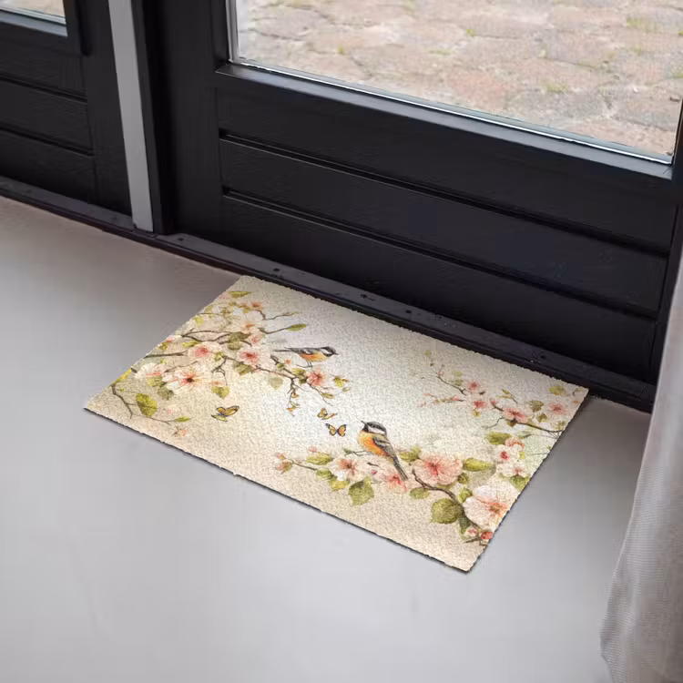 Takken - Bloemen - Vogeltjes - Roze Deurmat klein -sfeer2