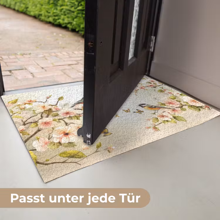 Takken - Bloemen - Vogeltjes - Roze Deurmat klein -USP_DE