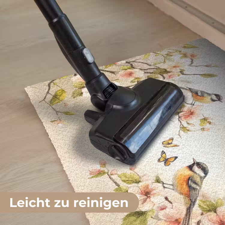 Takken - Bloemen - Vogeltjes - Roze Deurmat klein -reinigen_DE