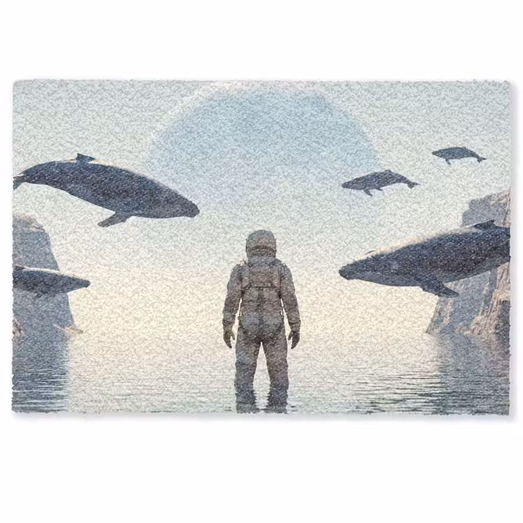 Fußmatte - Astronaut – Wal – Fantasie - Ruimtevaarder - Walvis - Fantasie Deurmat klein
