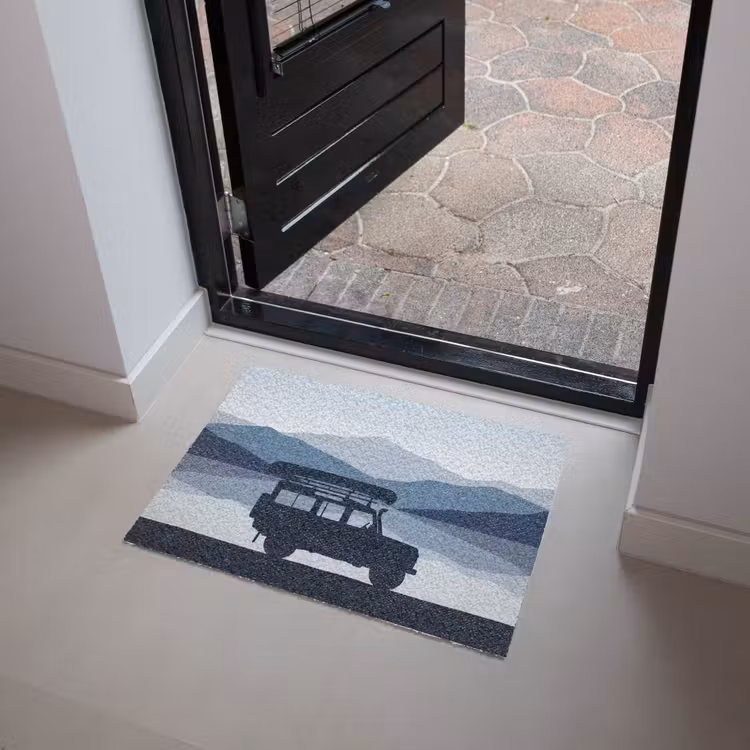 Auto - Meer - Bergen - Blauw Deurmat klein -sfeer5