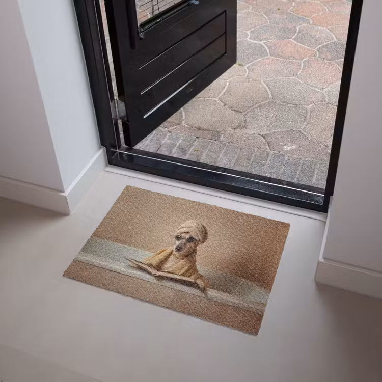 Bad - Hond - Boek - Zonnebril Deurmat klein -sfeer5