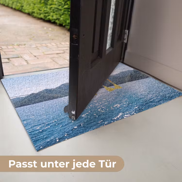 Fußmatte - Bademode – Bikini – Meer – Berge – Gelb - Badmode - Bikini - Zee - Bergen - Geel Deurmat klein
