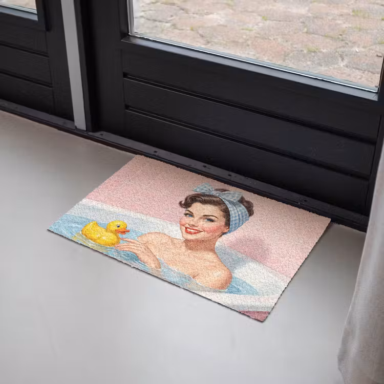 Badkamer - Eend - Blauw Deurmat klein -sfeer2